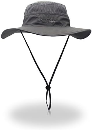 VICSPORTS Windproof Fishing Hats UPF50+ UV Protection Sun Cap Outdoor Bucket Mesh Hat 56-61cm