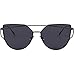 VIVIENFANG Street Fashion Mirrored Cateye Sunglasses Flat Lens Oversize Polarized Shades Metal Frame 86798