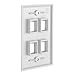 Cmple - 4 Port Keystone Wall Plate 1 Gang Wall Plate with Standard Size Ethernet Wall Plate Keystone Wall Plate Compatible with Keystone Jack, HDMI Keystone - White