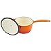 Zelancio Enameled 2-Quart Cast Iron Sauce Pan, Pot with Lid. Perfect as a Bean Pot, Spaghetti Sauce Pot, Barbecue Sauce Pot, or Pasta Sauce Pot, Tangerine Orange