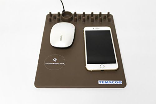 Wireless Charging Mouse Pad,TEMACOO Wireless Fast Charger Mouse Mat/Qi Charging WiFi Gaming Mouse Pad for IPhone 8/8S/X Plus, Samsung Galaxy S8/S7/S7 Edge, Note 8, Nexus 5/6/7