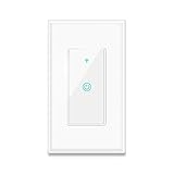 Smart Light Switch, Aicliv WiFi Light Switch Works with Alexa, Google Home and IFTTT, Requires Neutral Wire, Easy In-Wall Installation, Control Light Remotely via App, No Hub Required