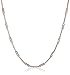 Amazon Collection Italian Sterling Silver Rhodium and Rose Gold Plated Rolo and Diamond Cut Bar Chain Necklace
