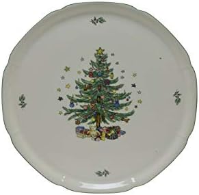 Nikko Happy Holidays Christmas Tree 11" Cake Plate