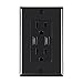 WEBANG USB Wall Outlet Black 3.6A Dual High Speed USB Charger Electrical Outlet 15Amp/125V Receptacle 2 Pack Wall Plate Screw Included