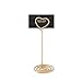 Senkary 12 Pcs Gold Photo Holder Stands Wedding Number Table Holders Place Memo Card Holders Heart Shaped for Wedding Party Home Office Decoration