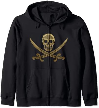 Amazon.com: CLASSIC SKULL AND CROSSBONES Zip Hoodie : Clothing