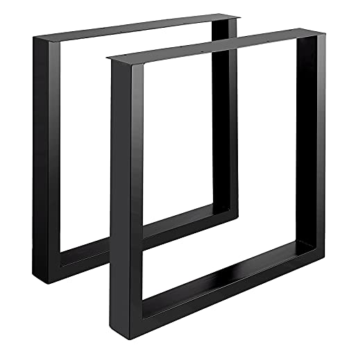 PRIBCHO 2PCS Heavy Duty Steel Table Legs 28" H x 27" W Black Metal