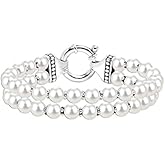 LeCalla Pearl Bracelets for Women in 925 Sterling Silver & 14K Gold-Plated Silver | Adjustable Pearl Bolo Bracelets | Handmade Sliding Chain Beaded Bracelet Jewelry Gifts for all Occasions