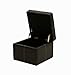 Ameriwood Home DHP Delaney Small Square Ottoman with Storage, Rich Faux Leather, Black