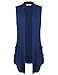 Jazzco Womens Open Front Sleeveless Draped Cardigan Tops With Pockets
