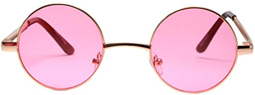 Round Pink Lens Sunglasses S Rose Gold Frame