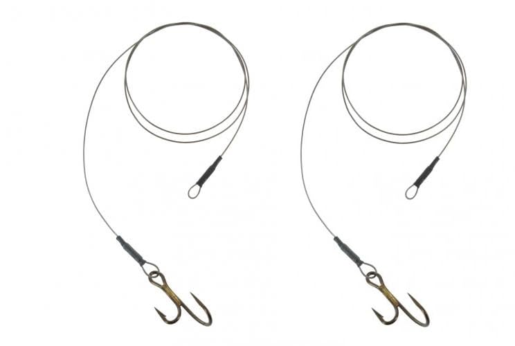 blntackle76 FISHING HOOK Set: 2 x Ryder Hooks, 7 x 7 steel leader, 12 kg load, Sizes 2, 4, 6, Deadbait Fishing, Northern Pike, 2 Pieces