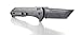 CRKT Ruger 2-Stage EDC Folding Pocket Knife: Heavy Duty Everyday Carry, Black Tanto Blade, Flipper Open, Frame Lock, Steel & Aluminum Handle, 4-Position Pocket Clip R2101K
