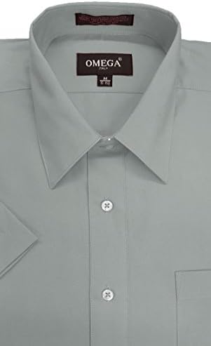 OmegaTux Mens Short Sleeve Solid Color Dress Shirts