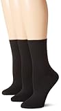 Hanes Women's Plus-Size 3 Pack Comfortsoft Extended Size Cuff Sock, Black,Extended 10-12/Shoe 8-12