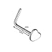 BodyJ4You Nose Stud L-Shape Screw Ring 20G Heart Goldtone Steel Nostril Girl Women Authentic Piercing Jewelry
