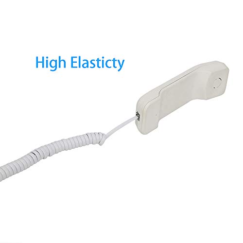 Urmust 2 Pack Black Coiled Telephone Handset Cord 10 Ft Uncoiled / 3 ft Coiled Landline Telephone Accessory (White) - Thumbnail 3
