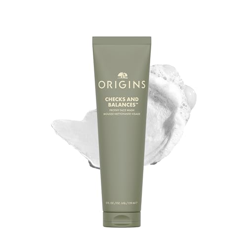 Origins Checks and Balances Frothy Face Wash | Gentle Face Cleanser for All Skin Types | With Mint, Wheat Protein and Tourmaline, 150 ml