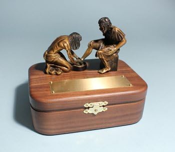 The 1/12 Life-Size Divine Christian Servant Pewter Adult Sculpture Cremation Keepsake Urn
