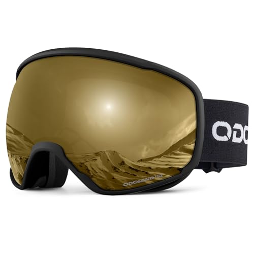 Odoland Skibrille Erwachsene Ski Goggles für Damen und Herren Jungen,Sphärisch Snowboardbrille UV-Schutz Kompatibler Helm Anti Fog für Skifahre Verspiegelt BJ