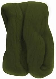 Trimits Natural Felting Roving Wool, Dark Green, 10 g