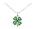 4-H Club Green Clover Silver Chain Necklace Jewelry Gift Award Prize Kids Girls