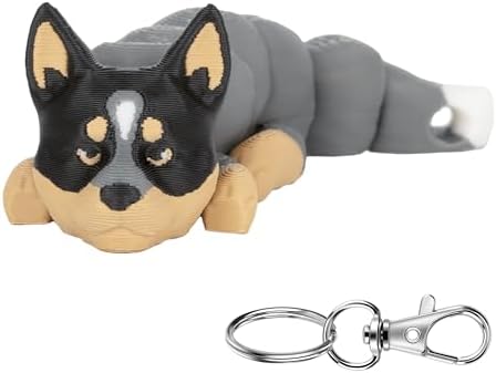 3D Printed Pitbull Dog Keychain - 3D Printed Articulating Fidget