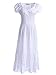 Anna-Kaci Renaissance Peasant Maiden Boho Inspired Cap Sleeve Lace Trim Maxi Dress, White, Large