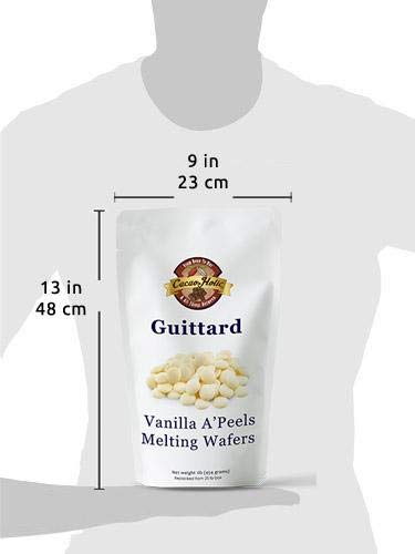 Guittard A'Peels Vanilla White Chocolate Wafers Melting Chocolate | Cacaoholic Resealable Stand Up Pouch | 14 Ounce - Thumbnail 3