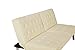 DHP Emily 71 Inch Futon Sofa Bed in Faux Leather, Armless Upholstered Couch Sleeper with Tufted Back and Seat, Mid-Century Modern, Vanilla