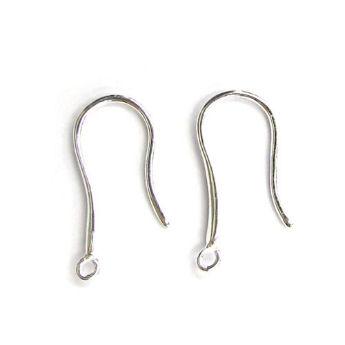 4 pcs .925 Sterling Silver Ear Wire Earwires French Hook / Earring Dangle Connector / Findings / Bright