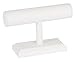 KC Store Fixtures 49137 Jewelry T-Bar Display for Bracelets and Watches, White Leatherette, 5 1/2 Inches High