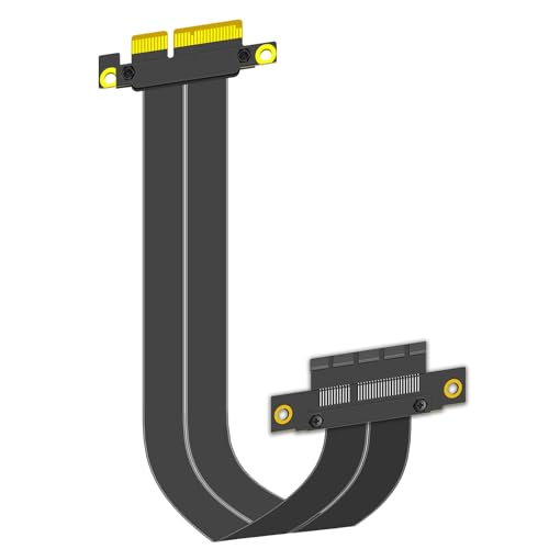 GLOTRENDS 200mm PCIe 4.0 X4 Riser Kabel für M.2, WiFi, Firewire, USB, Soundkarten, etc