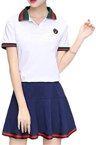フッカツ ゴルフウェア レディース 上下セット 半袖ポロシャツ ミニスカート ジャージセット 運動着 スウェット ダンス服 応援隊 野球 春夏 カジュアル ストレッチ アウトドア おしゃれ