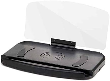 LinZec Hd Hud Head-Up Display, Navigation with Wireless Charging Projector, Display Speedometer,Suitable for All Car Models,Compatible with Hud Units/Smartphones,Black