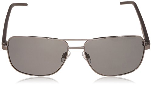 Polaroid Sunglasses Men's Pld2042s Polarized Rectangular Sunglasses, Ruthenium Black/Gray Polarized, 59 mm