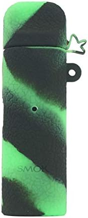Wonders Texture Protective Case Anti-Slip Silicone Cover Sleeve Wrap Skin for Smok Novo (Black-Green)