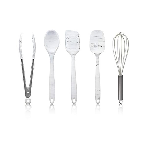 COOK WITH COLOR Silicone Cooking Utensils, Kitchen Utensil Set, Easy to