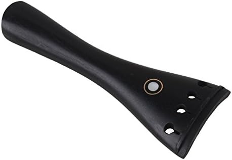 Yibuy Ebony Wood 4/4 violin Tailpiece with multicolour Pearl Shell dot