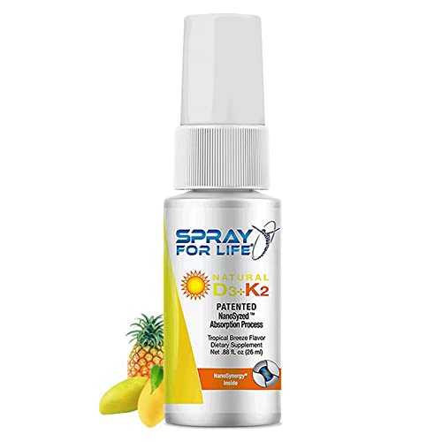 Vitamin D3 + K2 (MK7) Liquid Spray, Spray for Life Nano 100 Easy