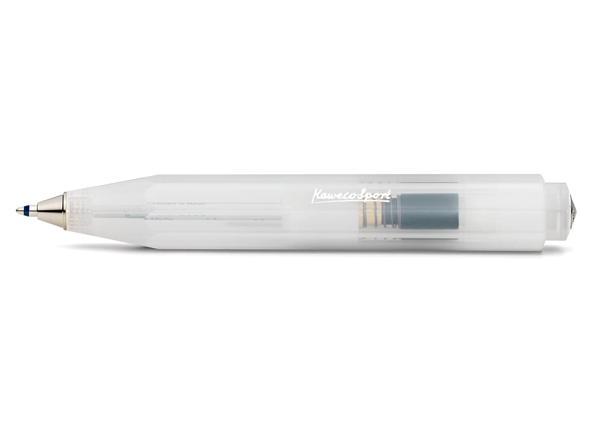 Kaweco FROSTED SPORT Ball Pen Natural Coconut I Retractable Ballpoint Pen in Summery Design with Standard D1 Refills I Exclusive Biro 10.5 cm