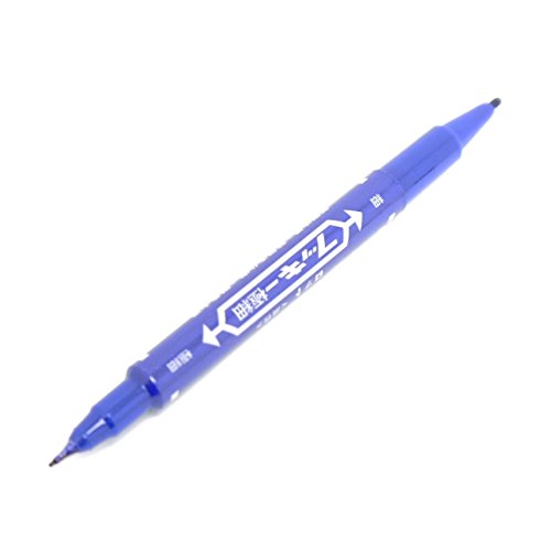Tattoo Skin Scribe Pen Dual-Tip Marker Piercing Marking Surgical Tattooing (1 Pack, Blue)