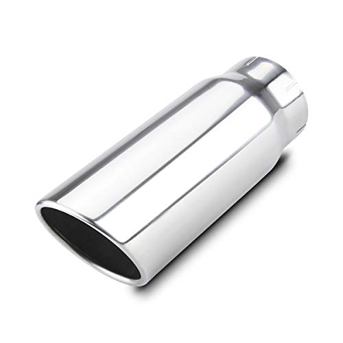 5 Inch Inlet Exhaust Tip 6 Inch Outlet 15 Inch Long Tailpipe Universal For Trucks Car Stainless Steel Bolt-On - Thumbnail 7