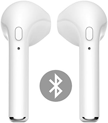 Bluetooth Earbuds, Wireless Headphones Earphone, Stereo, Hands Free Noise Cancelling With Built in Mic, Sport Headphones for iPhone x /7/8/7 Plus/8 Plus, IOS Android (White)