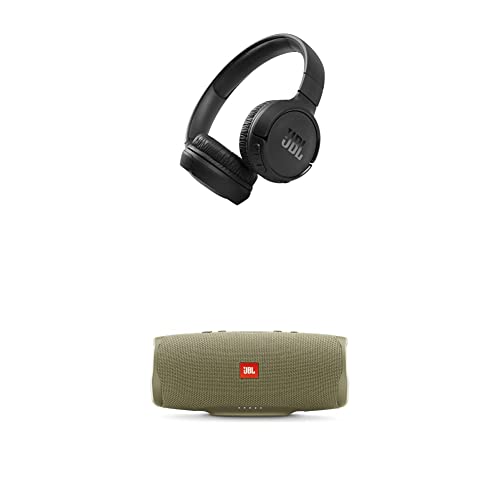 JBL Tune 510BT: Wireless On-Ear Headphones with Purebass Sound Black  JBL Charge Waterproof Portable Bl