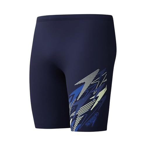 Speedo Mens Medley Logo Swim Jammer, Navy Blue, 36
