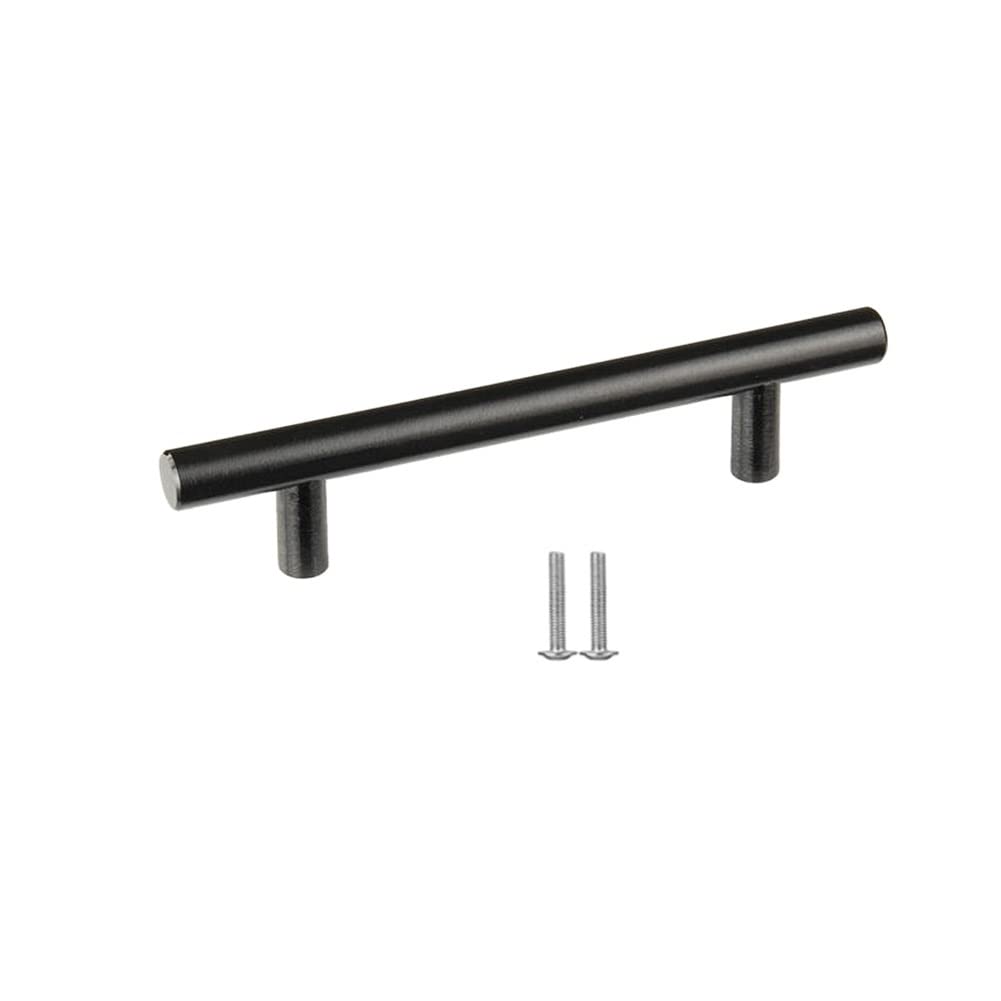 SYDARSYN Cupboard Handles, 6 Pack Black Cabinet Handles 64mm, Stainless Steel T Bar Door Handles for Wardrobe Drawer Furniture (Screws Included)