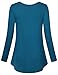 Youtalia Swing Tunics for Women, Ladies Long Sleeve Round Neck Lace Trim Top Soft Elastic Knit Loose Fit Flared Tunic Shirts Leggings Tops,Dark Cyan Medium