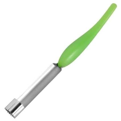 Entkerner grün, mattiert, Apfelstecher Apfelausstecher Apfel Ausstecher Edelstahl Holzgriff Apfelentkerner